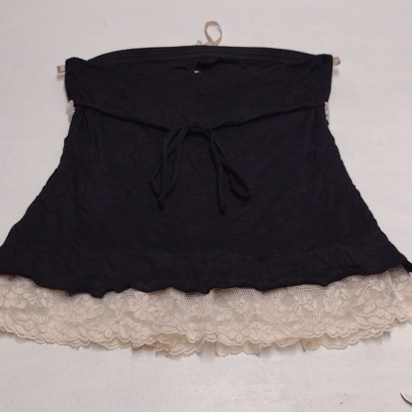 Heart Soul Y2K Black Cream Ruffled Bustier Camisole,Romantic,Bohemian babydoll. - Picture 9 of 12